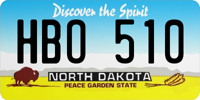 ND license plate HBO510