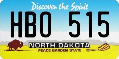 ND license plate HBO515
