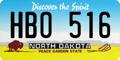 ND license plate HBO516