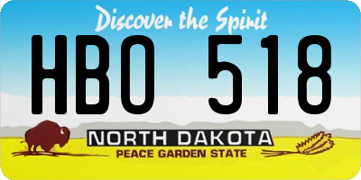 ND license plate HBO518