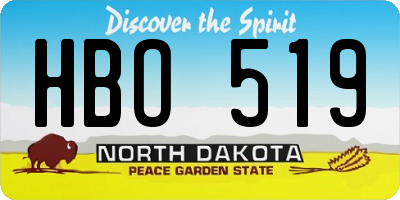 ND license plate HBO519