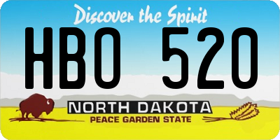 ND license plate HBO520