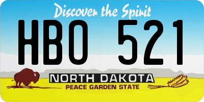 ND license plate HBO521