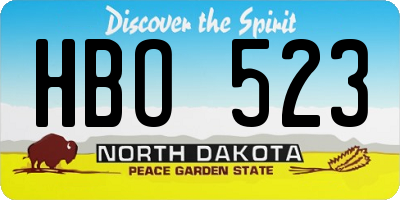 ND license plate HBO523