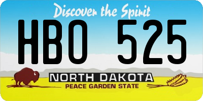ND license plate HBO525