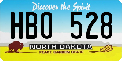 ND license plate HBO528