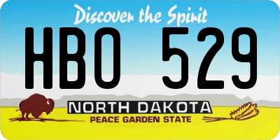 ND license plate HBO529