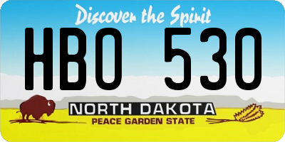 ND license plate HBO530