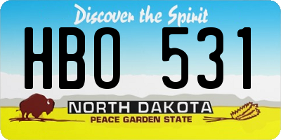 ND license plate HBO531