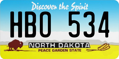 ND license plate HBO534