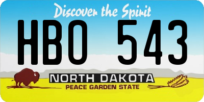 ND license plate HBO543