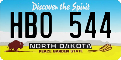 ND license plate HBO544
