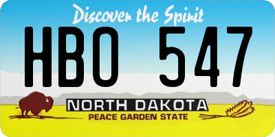 ND license plate HBO547