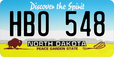 ND license plate HBO548
