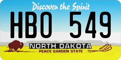 ND license plate HBO549