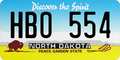 ND license plate HBO554