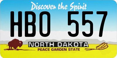 ND license plate HBO557