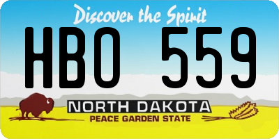 ND license plate HBO559