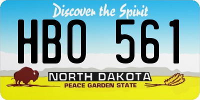 ND license plate HBO561