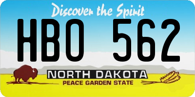 ND license plate HBO562