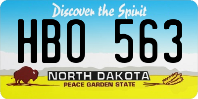 ND license plate HBO563