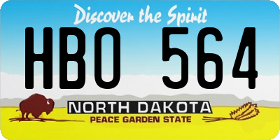 ND license plate HBO564