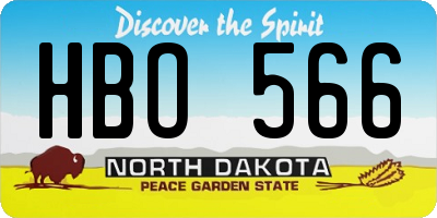 ND license plate HBO566
