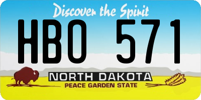 ND license plate HBO571