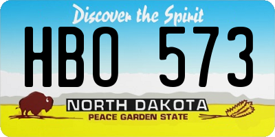 ND license plate HBO573