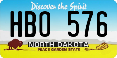 ND license plate HBO576