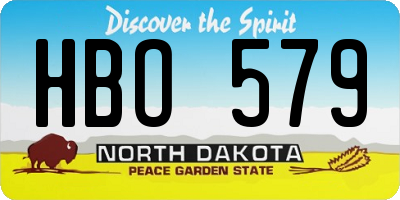 ND license plate HBO579
