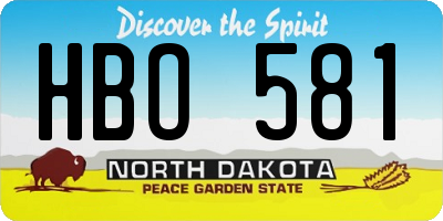 ND license plate HBO581