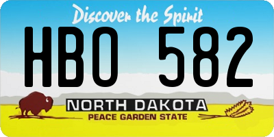 ND license plate HBO582