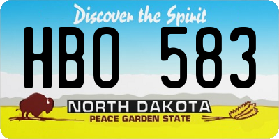 ND license plate HBO583