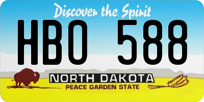 ND license plate HBO588
