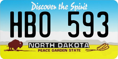 ND license plate HBO593