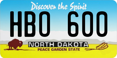ND license plate HBO600