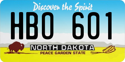 ND license plate HBO601