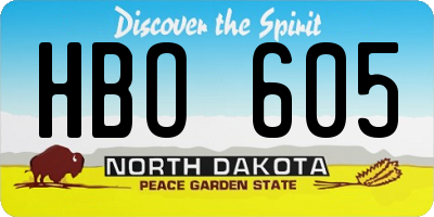 ND license plate HBO605