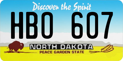 ND license plate HBO607