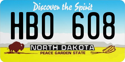 ND license plate HBO608