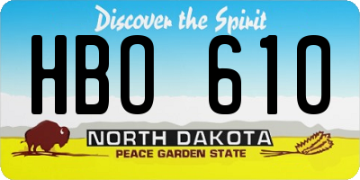 ND license plate HBO610