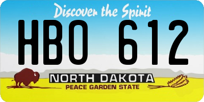 ND license plate HBO612