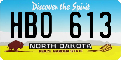 ND license plate HBO613