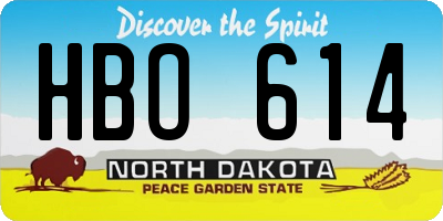 ND license plate HBO614