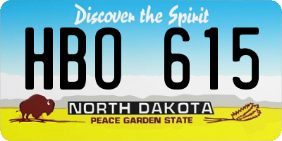 ND license plate HBO615