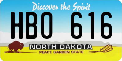 ND license plate HBO616