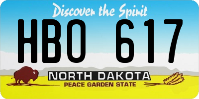 ND license plate HBO617