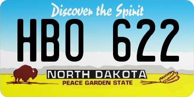 ND license plate HBO622
