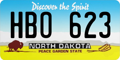 ND license plate HBO623